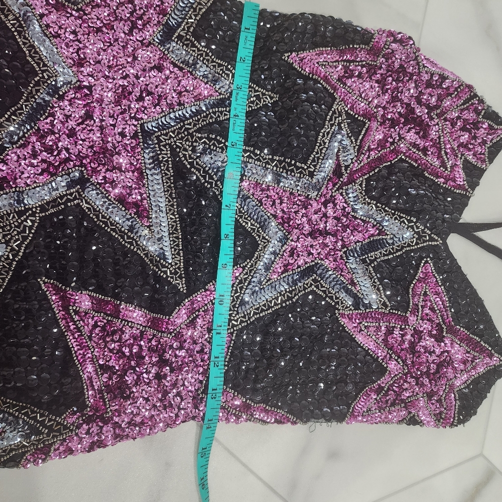[ NASTY GAL] brand new with tags  Women's size 6- TASSEL  BEADED STAR MINI DRESS - Picture 10 of 16
